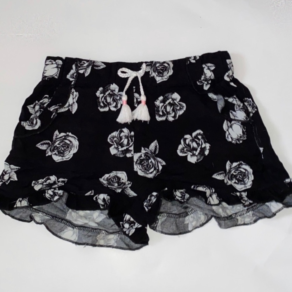 Flowy black dress shorts